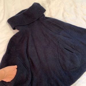 Gap Navy Poncho Sweater with Pockets